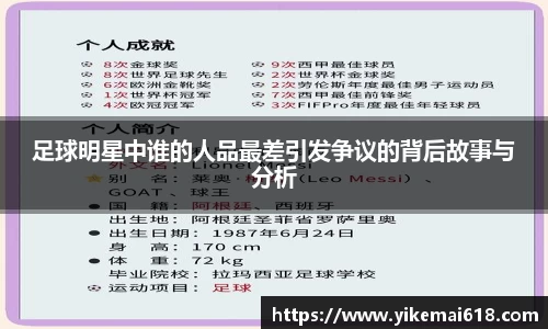 足球明星中谁的人品最差引发争议的背后故事与分析